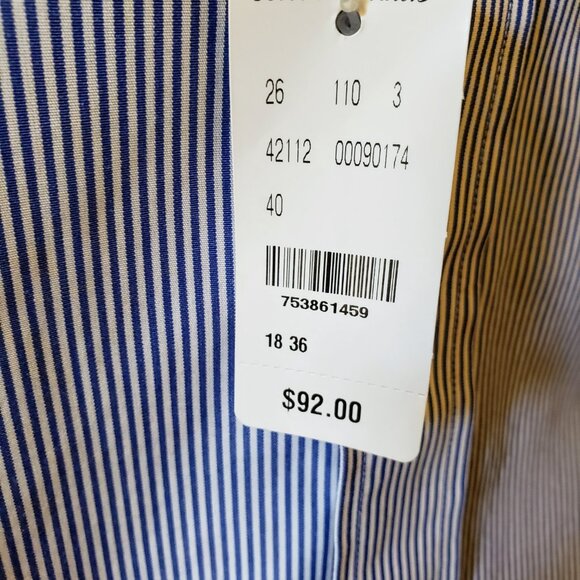 Brooks Brothers "Regent", NWT, Navy & White, Size 18 Neck/36 sleeve, Regular Fit - Picture 2 of 4